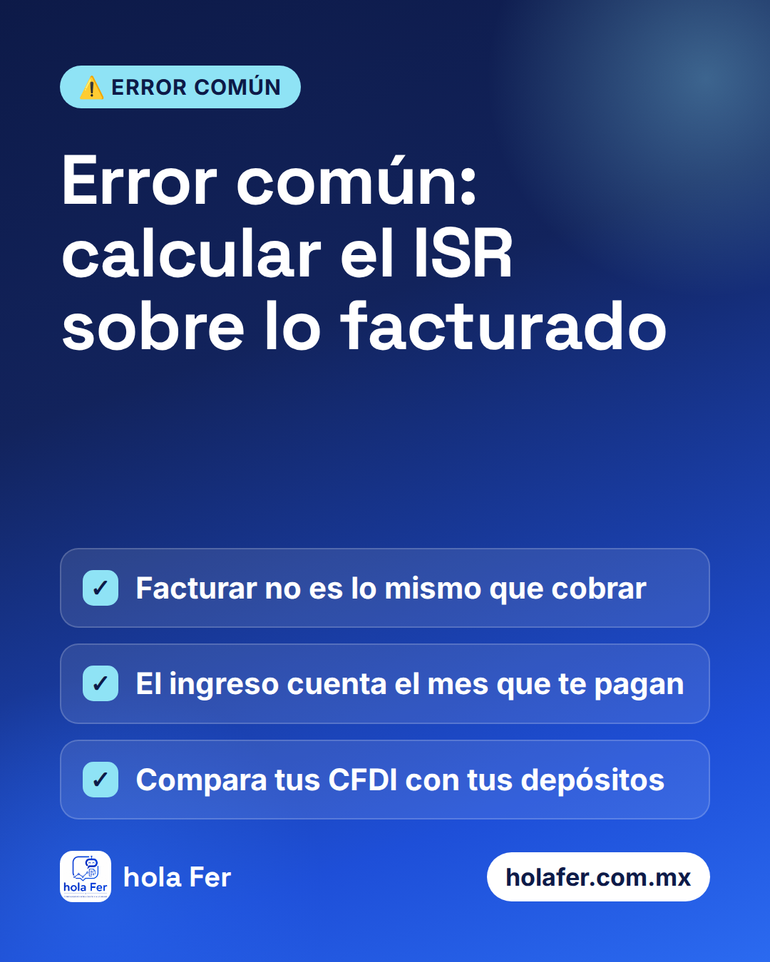 Error común: calcular el ISR sobre lo facturado